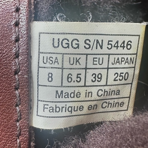 UGG Brown “”Adirondack Il” Shearling Lined Weatherproof Leather Boots Women’s 8 - Picture 13 of 15